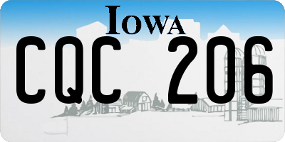 IA license plate CQC206