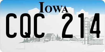 IA license plate CQC214