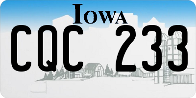 IA license plate CQC233