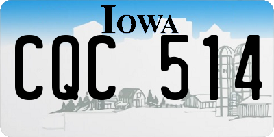 IA license plate CQC514