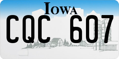 IA license plate CQC607