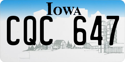 IA license plate CQC647