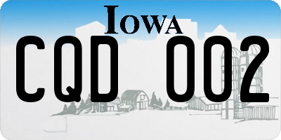 IA license plate CQD002