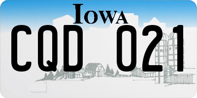 IA license plate CQD021