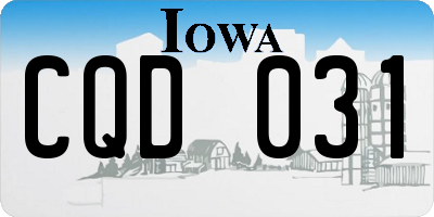 IA license plate CQD031