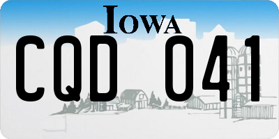 IA license plate CQD041