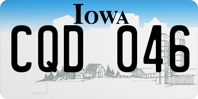 IA license plate CQD046