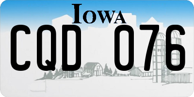 IA license plate CQD076