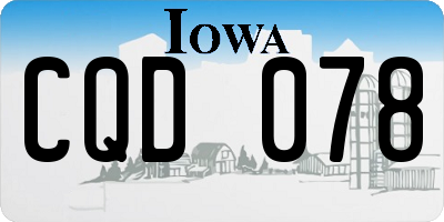 IA license plate CQD078
