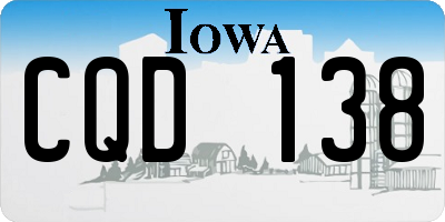 IA license plate CQD138