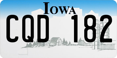 IA license plate CQD182