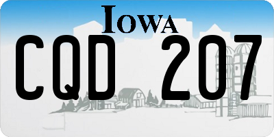IA license plate CQD207