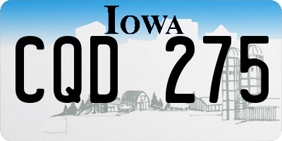 IA license plate CQD275