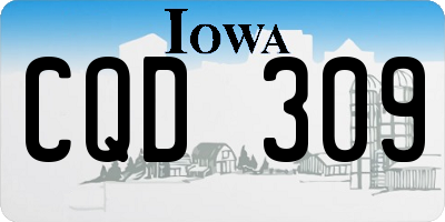 IA license plate CQD309