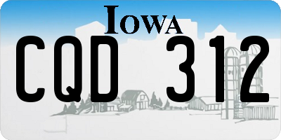 IA license plate CQD312