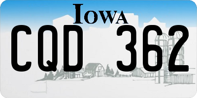 IA license plate CQD362