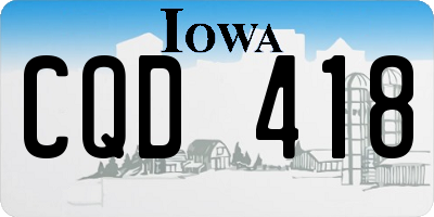 IA license plate CQD418