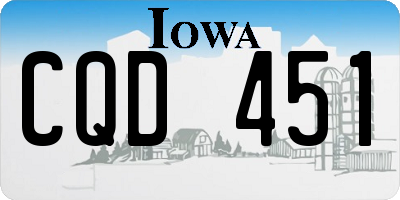 IA license plate CQD451