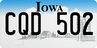 IA license plate CQD502