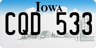 IA license plate CQD533