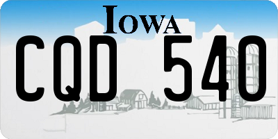 IA license plate CQD540