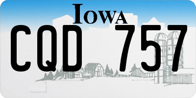 IA license plate CQD757