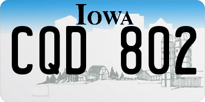 IA license plate CQD802
