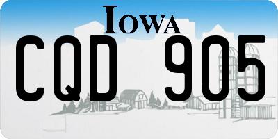 IA license plate CQD905