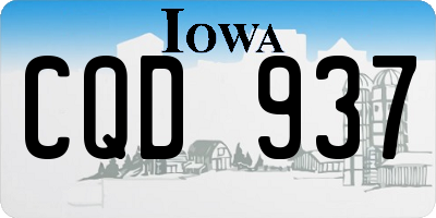 IA license plate CQD937
