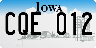 IA license plate CQE012