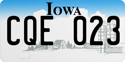 IA license plate CQE023