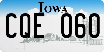 IA license plate CQE060