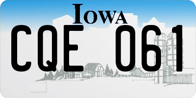 IA license plate CQE061