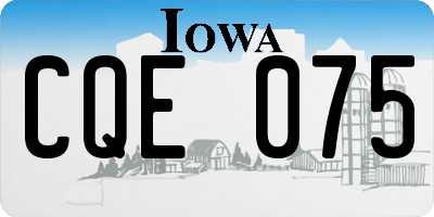 IA license plate CQE075