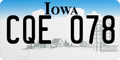 IA license plate CQE078