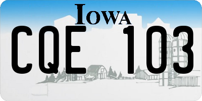 IA license plate CQE103
