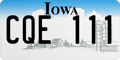 IA license plate CQE111
