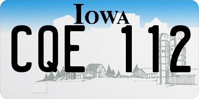 IA license plate CQE112
