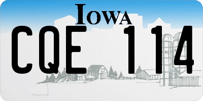 IA license plate CQE114