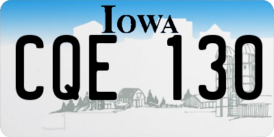 IA license plate CQE130