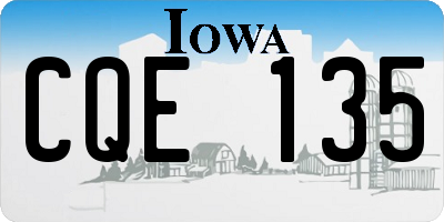 IA license plate CQE135