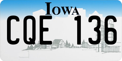 IA license plate CQE136
