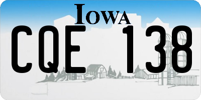 IA license plate CQE138
