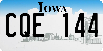 IA license plate CQE144