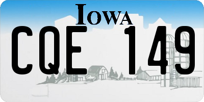 IA license plate CQE149