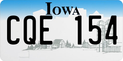 IA license plate CQE154