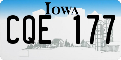 IA license plate CQE177