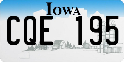 IA license plate CQE195