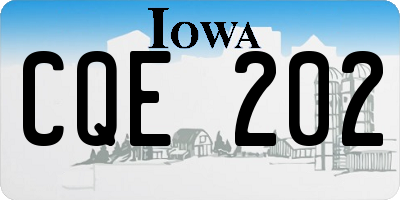 IA license plate CQE202