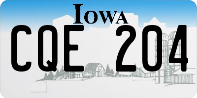 IA license plate CQE204